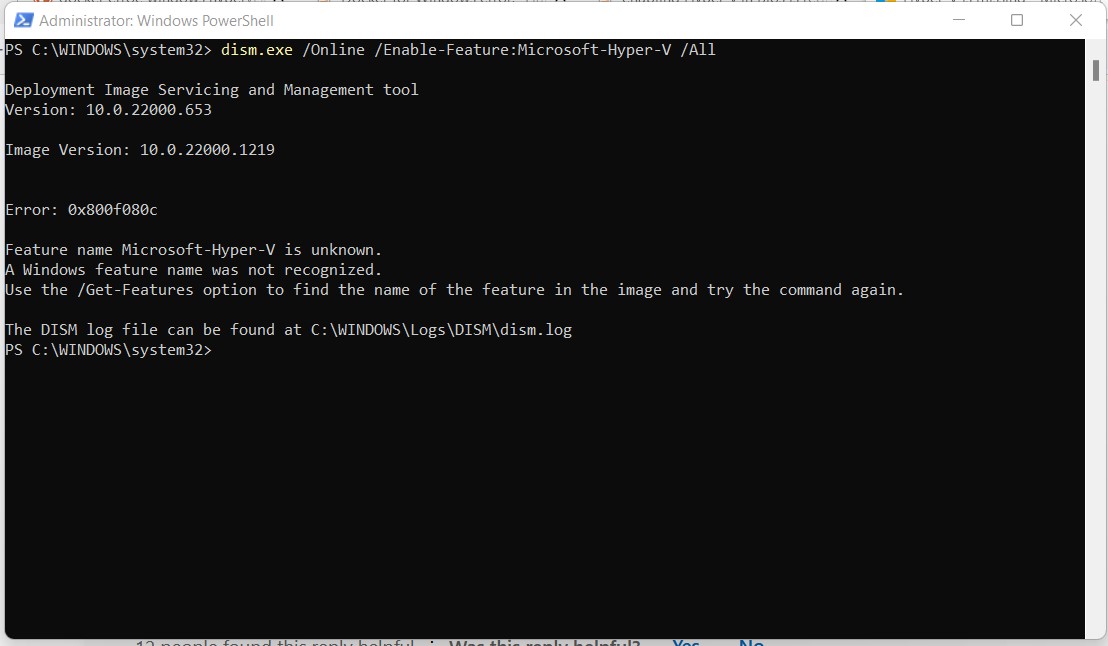 Admin Powershell Output 1